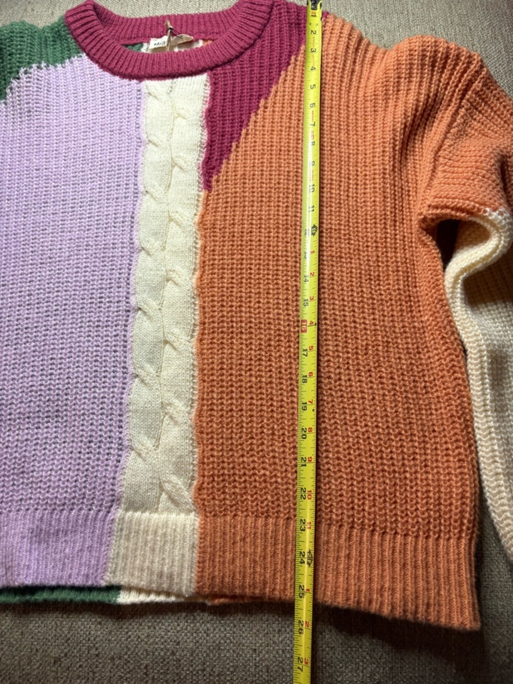 NWT Oversized Color Block Soft Cozy Knit Sweater Top size medium - Picture 10 of 14